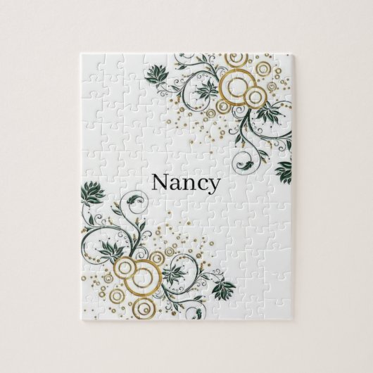 Floral White Jigzaag Puzzle Daisy Legpuzzel (Verticaal)