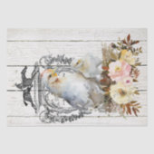 Floral White Leghorn Chickens Tissuepapier (Voorkant)