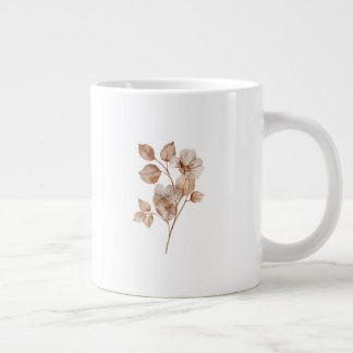 Floral White Mug | Aesthetic Flower Coffee Cup Extra Grote Beker