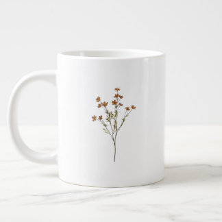Floral White Mug | Simple Flower Design Coffee Cup Extra Grote Beker