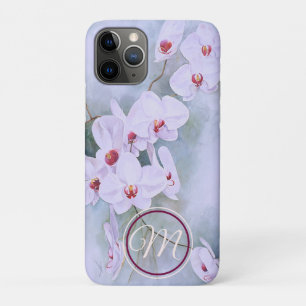 Floral White Orchids Ruby Throated Waterverf iPhone 11 Pro Hoesje