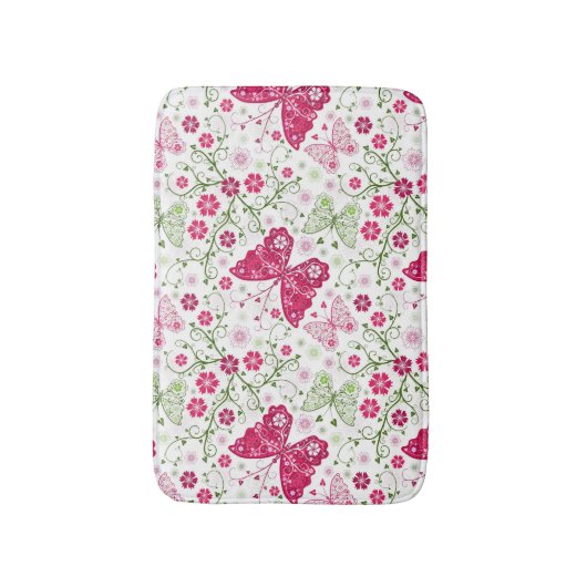 Floral White Pattern Badmat (Voorkant Verticaal)