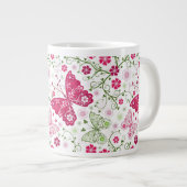 Floral White Pattern Extra Grote Beker (Voorkant rechts)