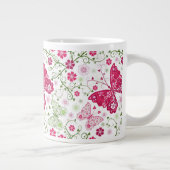 Floral White Pattern Extra Grote Beker (Rechts)