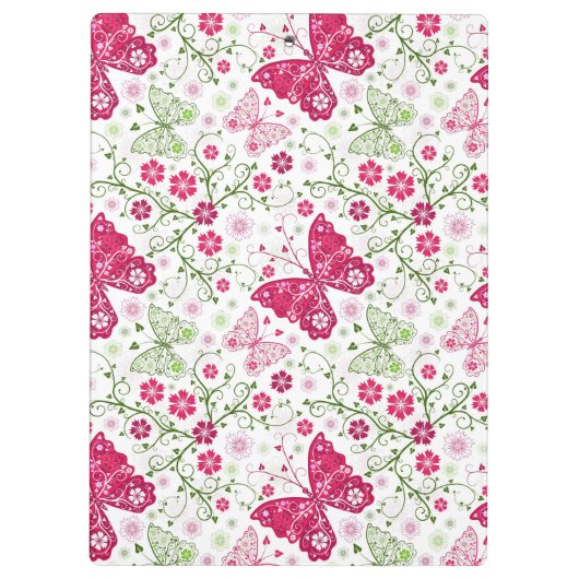 Floral White Pattern Klembord (Achterkant)