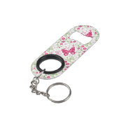 Floral White Pattern Mini Flessenopener (Achterkant Gekanteld)