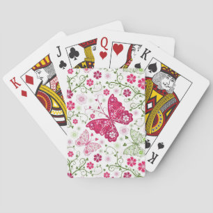 Floral White Pattern Pokerkaarten