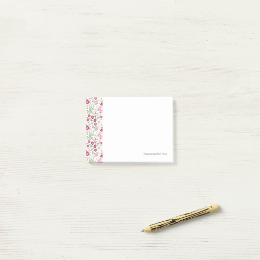 Floral White Pattern Post-it® Notes (Op bureau)
