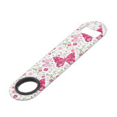 Floral White Pattern Speed Flessenopener (Voorkant Gekanteld)