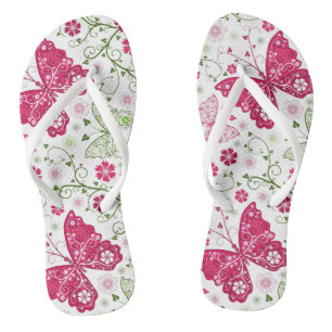 Floral White Pattern Teenslippers