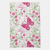 Floral White Pattern Theedoek (Verticaal)