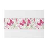 Floral White Pattern Uitnodigingen Wikkel (Achterkant Voorbeeld)