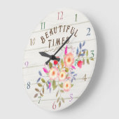 Floral White Pine Grote Klok (Hoek)