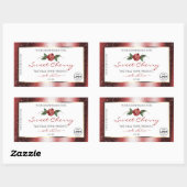 Floral White Red Soft Glitter Product Labels Logo (Vel)