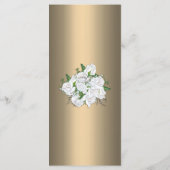 Floral White Rose Bouquet op Bronze Wedding Menu (Achterkant)