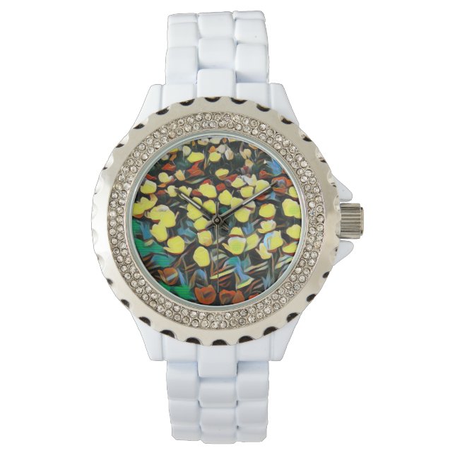 Floral White Watch (dromen) Horloge (Voorkant)