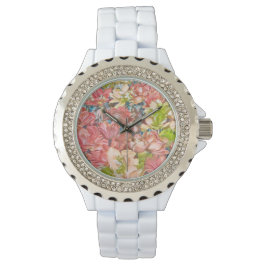 Floral White Watch met Beauty Effect Horloge