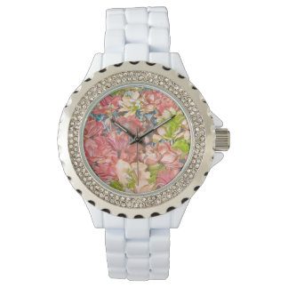 Floral White Watch met Beauty Effect Horloge