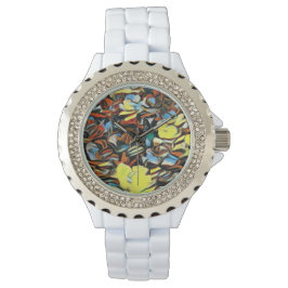 Floral White Watch met droomeffect Horloge