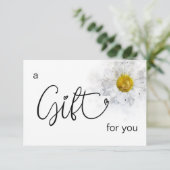 *~* Floral White Waterverf Daisy Heart Minimalist (Staand voorkant)