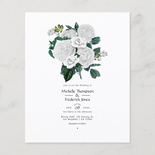 Floral White Wedding Flyer (Voorkant)