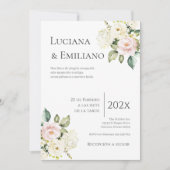 Floral White Wedding Invitation (Devant)