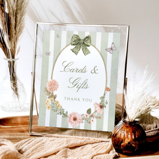 Floral Wijze Groene Kaarten en geschenken Poster