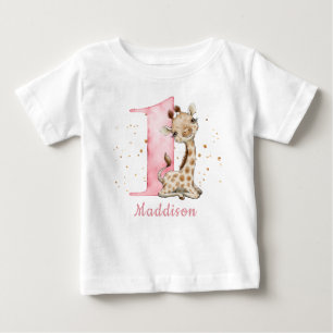 Floral WILD ONE Safari First Birthday Baby T-Shir