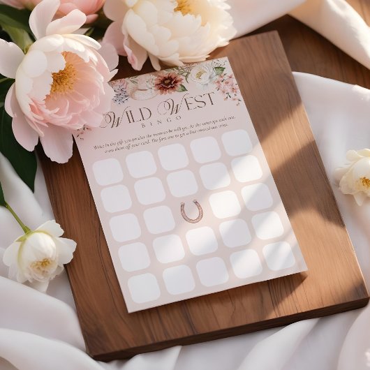 Floral Wild West Bingo Baby shower Carte de jeu