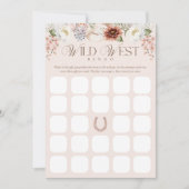 Floral Wild West Bingo Baby shower Carte de jeu (Devant)