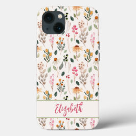 Floral wilde bloemen iPhone 13 hoesje
