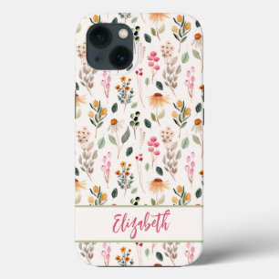Floral wilde bloemen iPhone 13 hoesje