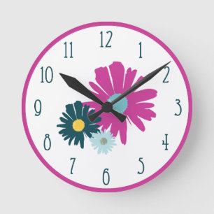 Floral Wildflower - Abstracte illustratiemuur Ronde Klok