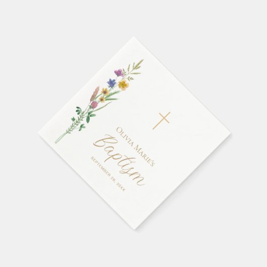 Floral Wildflower Baptism Servet (Hoek)