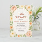 Floral Wildflower Botanical Baby Shower Kaart (Staand voorkant)