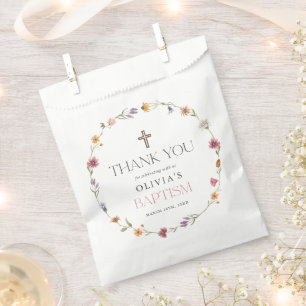 Floral Wildflower Girl Baptisme Bedankt voor je pl Bedankzakje