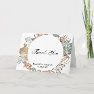 Floral Wildflower Wedding Dank je gevouwen Kaart