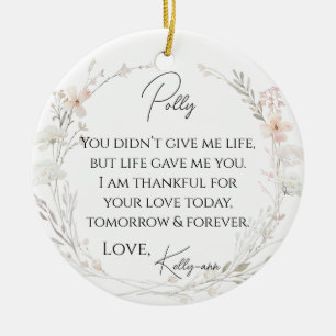 Floral Wildflowers Stiefmoeder van de bruid Gift Keramisch Ornament