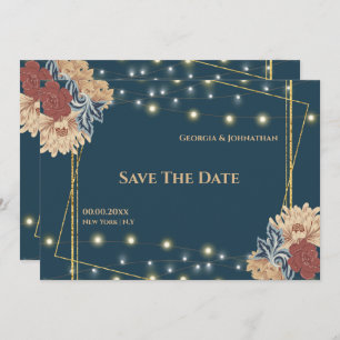 Floral William Morris  grote goudbloem Save The Date