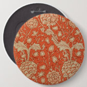 Floral William Morris Pattern Buttonnen Ronde Button 6,0 Cm (Voorkant /achterkant)
