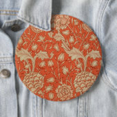 Floral William Morris Pattern Buttonnen Ronde Button 6,0 Cm (In situ)