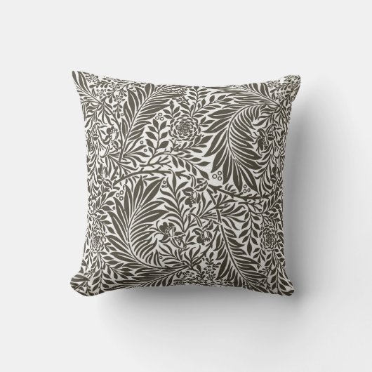  Floral William Morris Willow Bough Black Kussen (Voorkant)