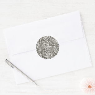 Floral William Morris Willow Bough Black Ronde Sticker