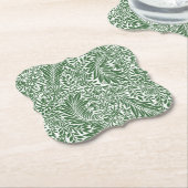 Floral William Morris Willow Bough Green Kartonnen Onderzetters (Gekanteld)