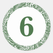 Floral William Morris Willow Bough Green Ronde Sticker (Voorkant)