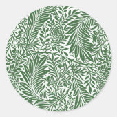 Floral William Morris Willow Bough Green Ronde Sticker (Voorkant)
