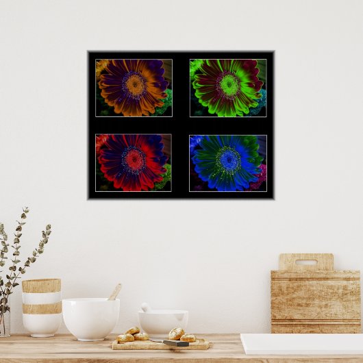 Floral Windows Poster (Keuken)