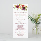 Floral Wine Blush Huwelijksprogramma Programma (Staand voorkant)
