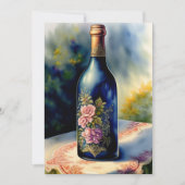 Floral Wine Bottle still Digital Art Kaart (Voorkant)