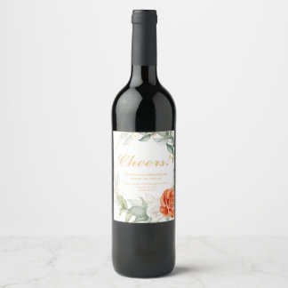 Floral Wine Labels Wijn Etiket